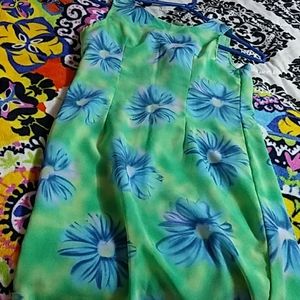 Green and blue dress